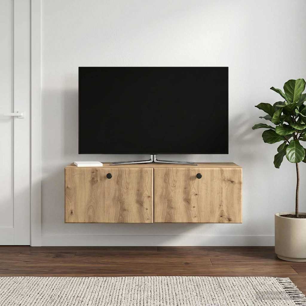 Wall-Mounted TV Cabinet 98 x 41 x 30 cm Artisan Oak