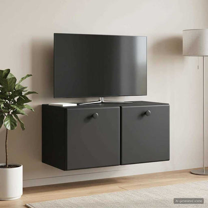 Wall-Mounted TV Cabinet 59.5 x 31 x 30 cm Black Engineered Wood
