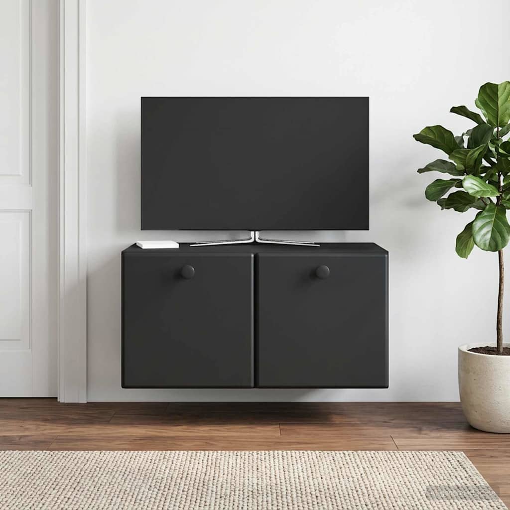 Wall-Mounted TV Cabinet 59.5 x 31 x 30 cm Black Engineered Wood