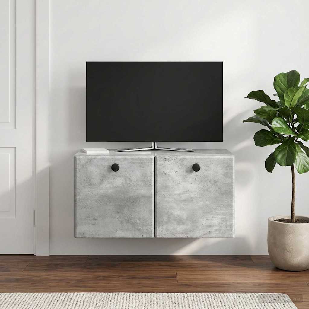Wall-Mounted TV Cabinet 59.5 x 31 x 30 cm Concrete Grey