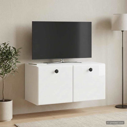 Wall-Mounted TV Cabinet 59.5 x 31 x 30 cm High Gloss White