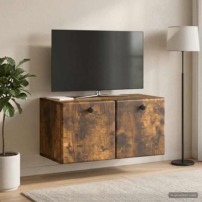 Wall-Mounted TV Cabinet 59.5 x 31 x 30 cm Smoked Oak