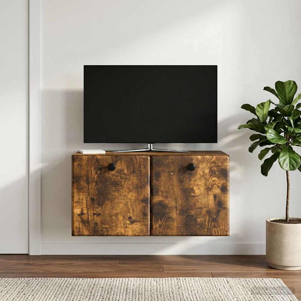 Wall-Mounted TV Cabinet 59.5 x 31 x 30 cm Smoked Oak