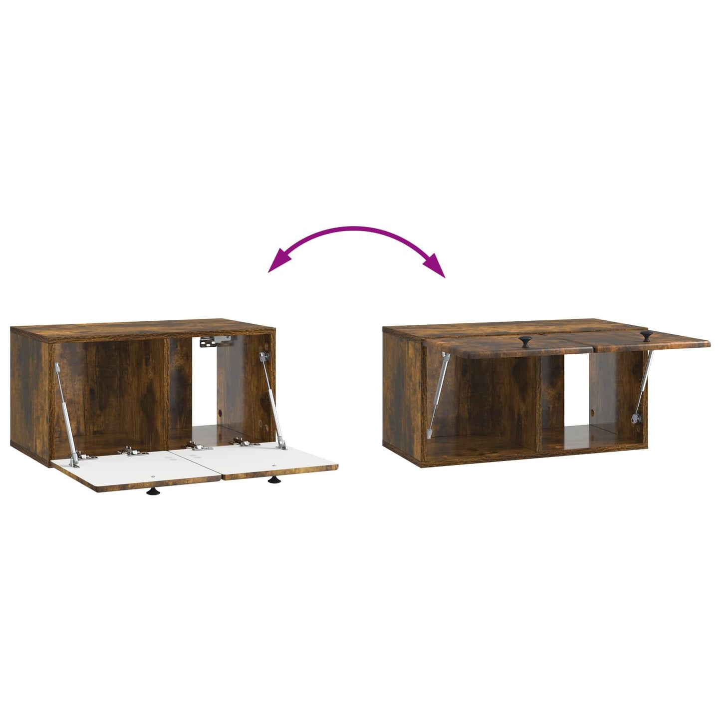 Wall-Mounted TV Cabinet 59.5 x 31 x 30 cm Smoked Oak