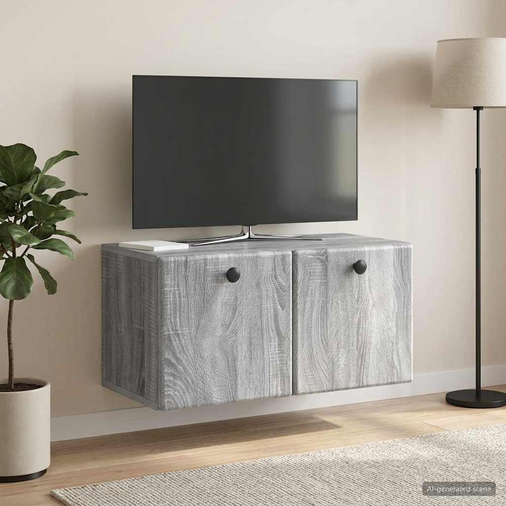 Wall-Mounted TV Cabinet 59.5 x 31 x 30 cm Grey Sonoma