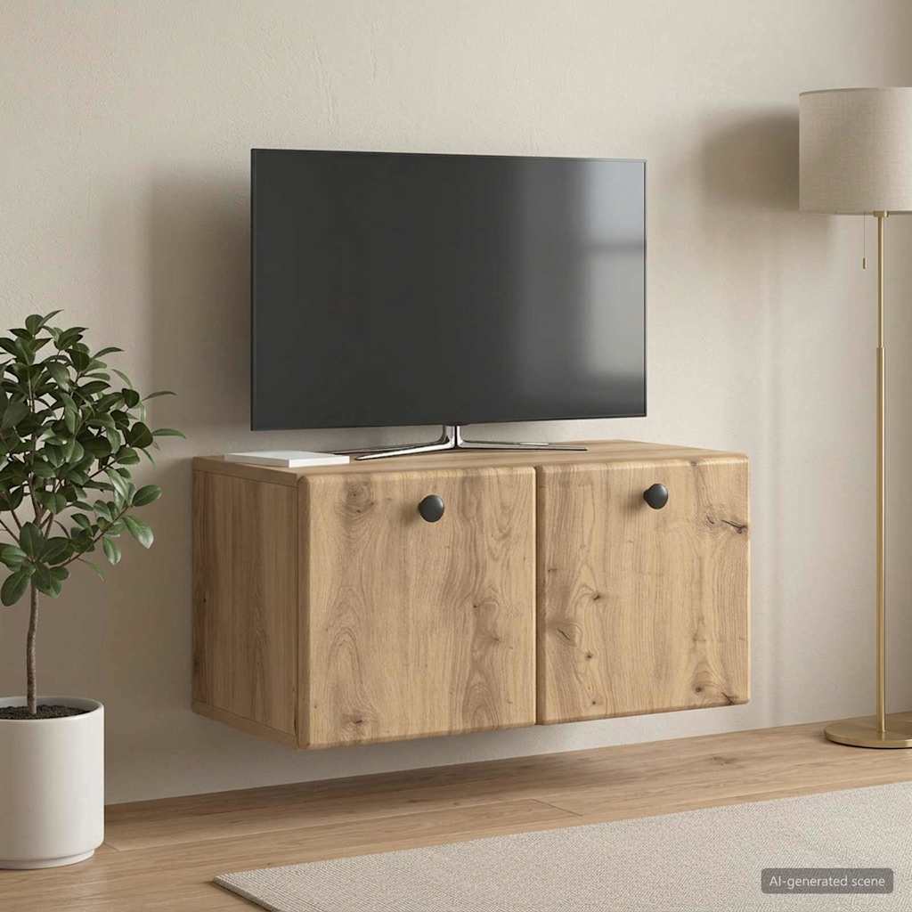 Wall-Mounted TV Cabinet 59.5 x 31 x 30 cm Artisan Oak