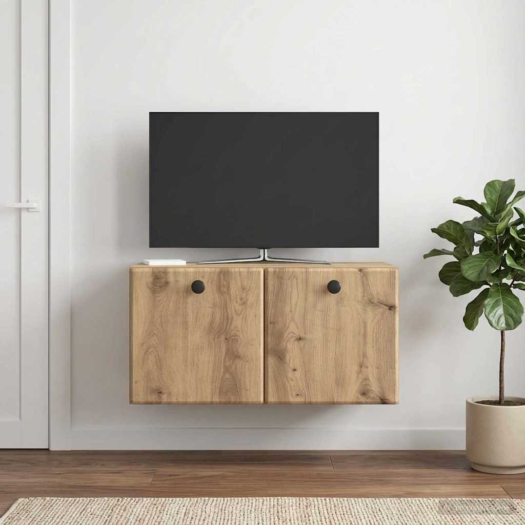 Wall-Mounted TV Cabinet 59.5 x 31 x 30 cm Artisan Oak