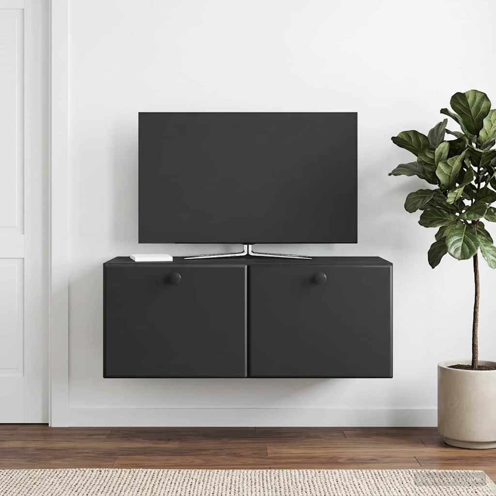 Wall-Mounted TV Cabinet 78.5 x 31 x 30 cm Black Engineered Wood