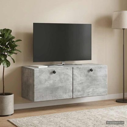 Wall-Mounted TV Cabinet 78.5 x 31 x 30 cm Concrete Grey
