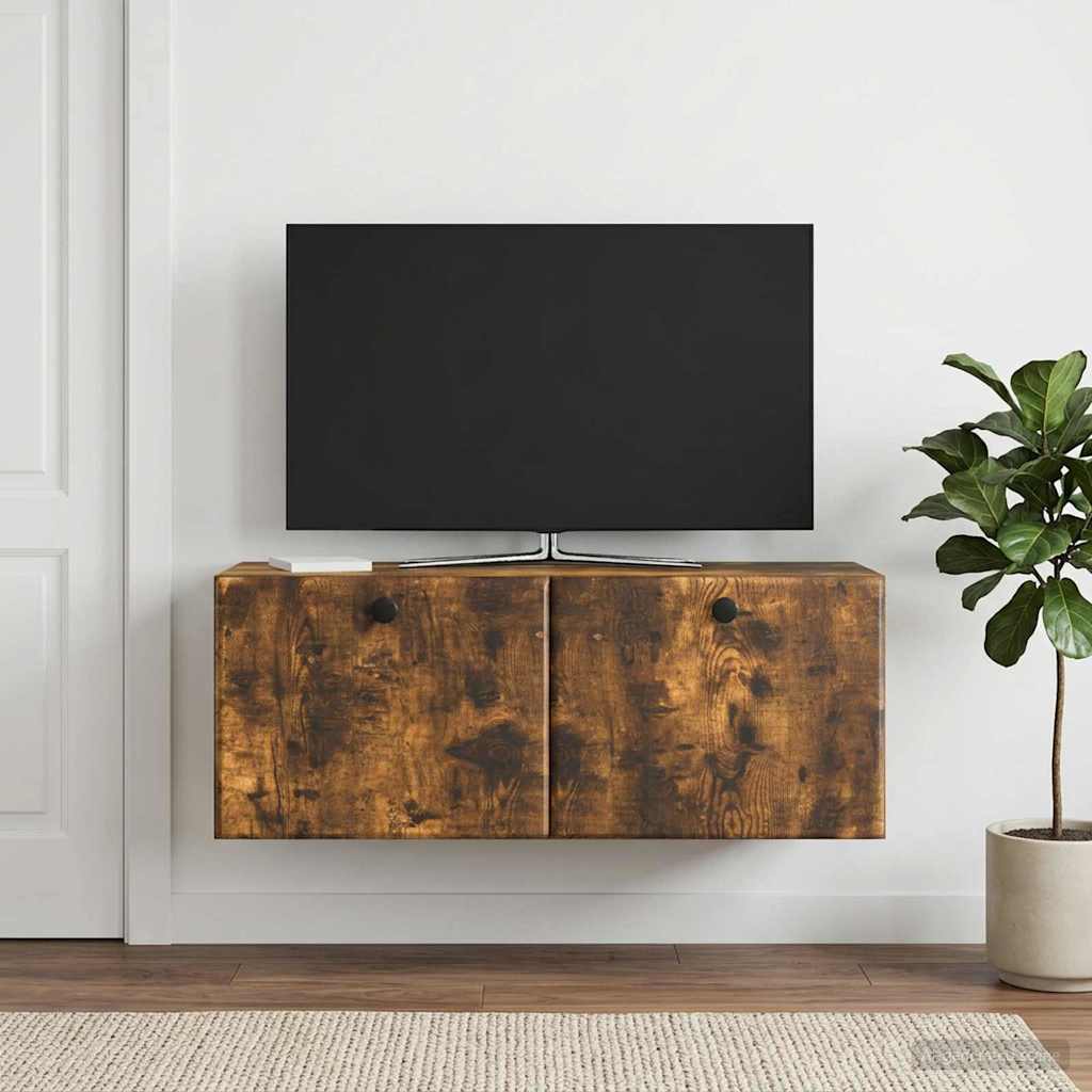 Wall-Mounted TV Cabinet 78.5 x 31 x 30 cm Smoked Oak