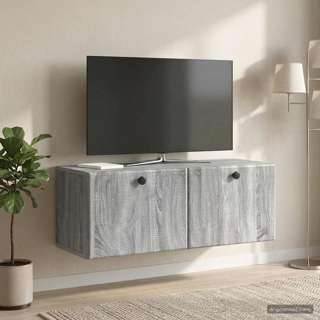 Wall-Mounted TV Cabinet 78.5 x 31 x 30 cm Grey Sonoma