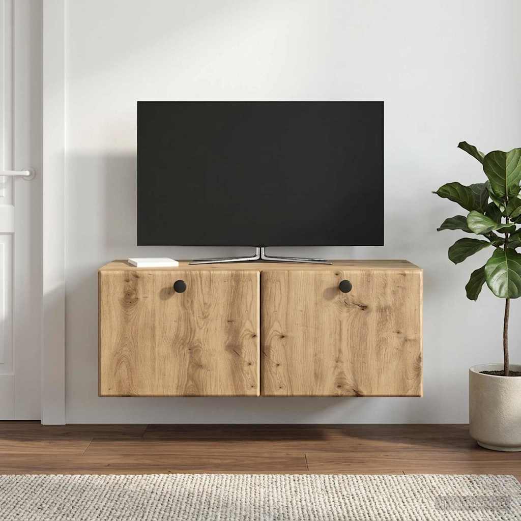 Wall-Mounted TV Cabinet 78.5 x 31 x 30 cm Artisan Oak
