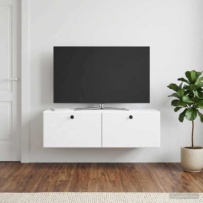 Wall-Mounted TV Cabinet 98 x 31 x 30 cm White Engineered Wood