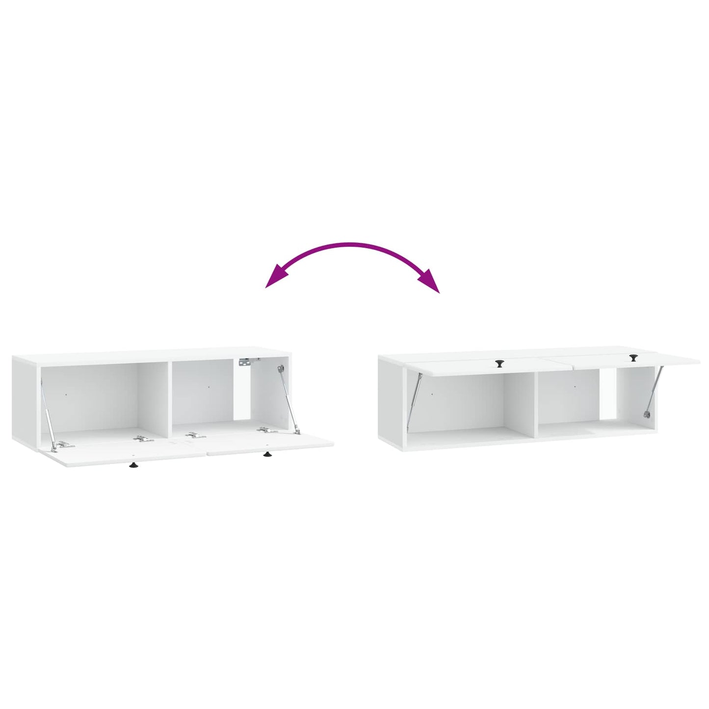 Wall-Mounted TV Cabinet 98 x 31 x 30 cm White Engineered Wood