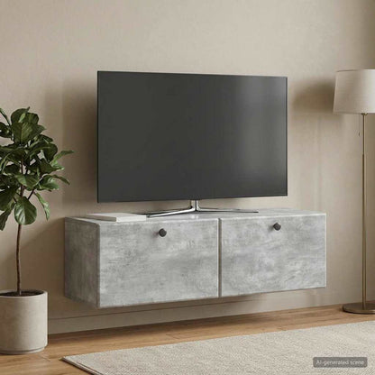 Wall-Mounted TV Cabinet 98 x 31 x 30 cm Concrete Grey
