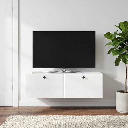 Wall-Mounted TV Cabinet 98 x 31 x 30 cm High Gloss White