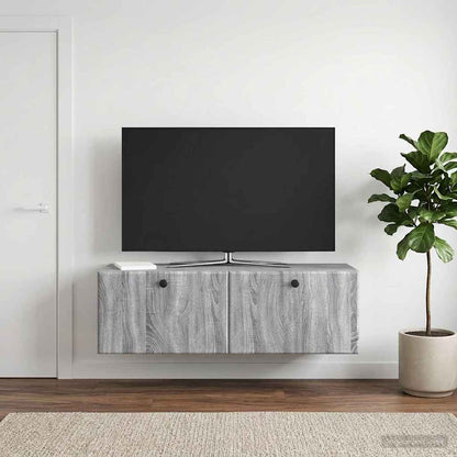 Wall-Mounted TV Cabinet 98 x 31 x 30 cm Grey Sonoma