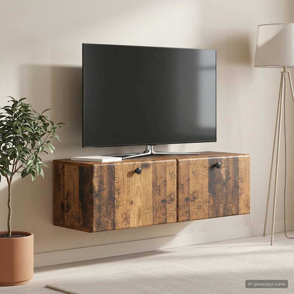 Wall-Mounted TV Cabinet 98 x 31 x 30 cm Old Wood