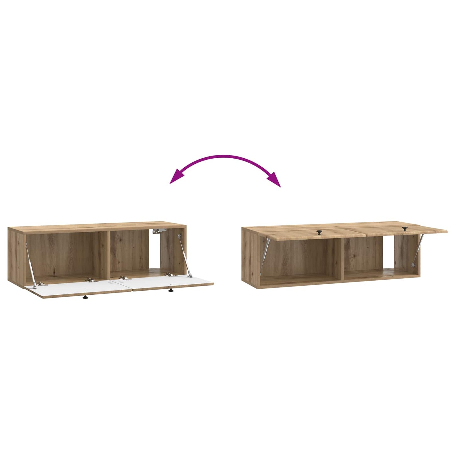 Wall-Mounted TV Cabinet 98 x 31 x 30 cm Artisan Oak