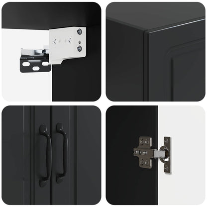 Wall-Mounted Cabinet 66 x 34.5 x 90 cm Engineered Wood Black