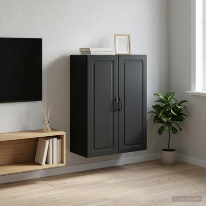 Wall-Mounted Cabinet 66 x 34.5 x 90 cm Engineered Wood Black