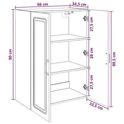 Wall-Mounted Cabinet Old Wood 66 x 34.5 x 90 cm Engineered Wood