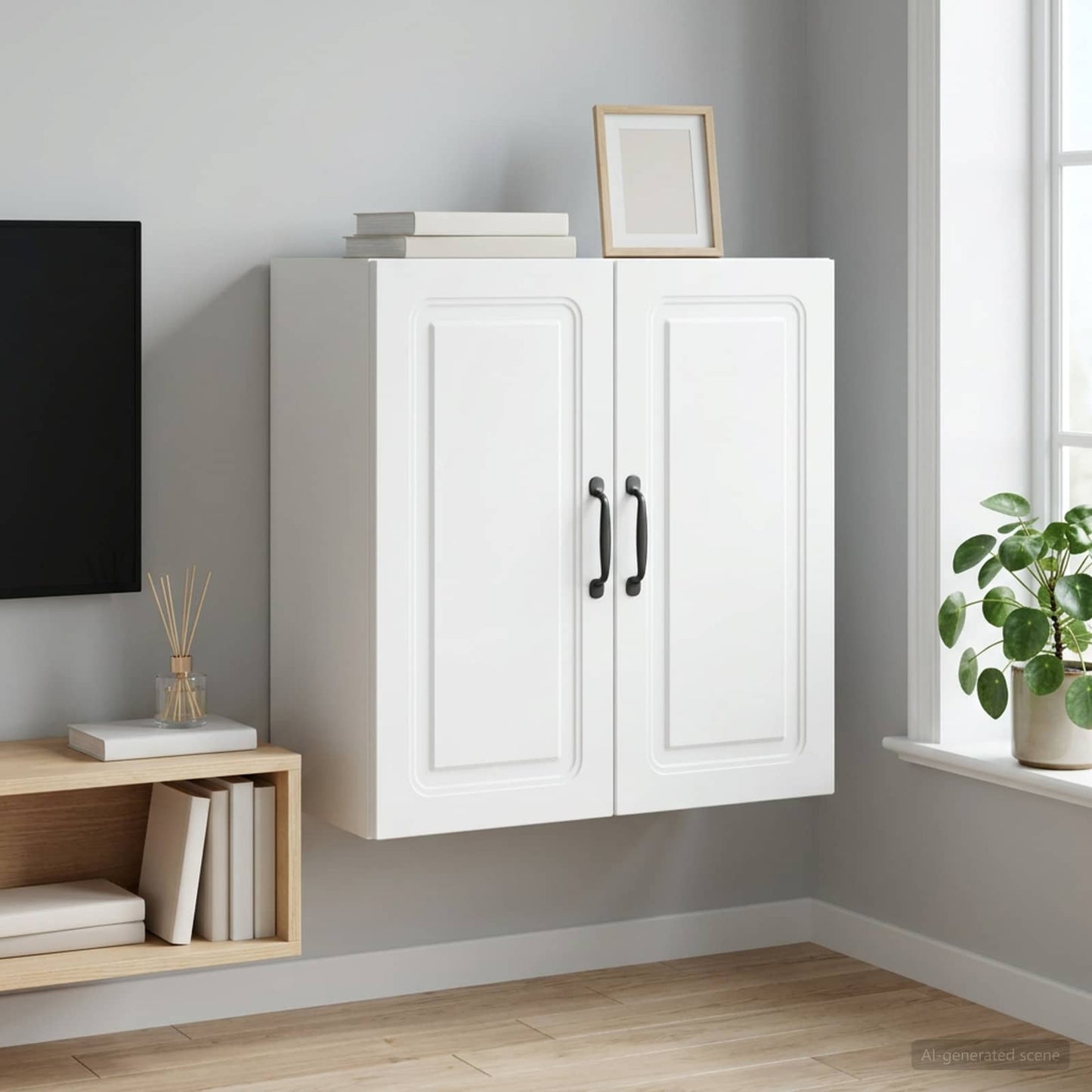 Wall-Mounted Cabinet 59 x 31 x 60 cm Engineered Wood White