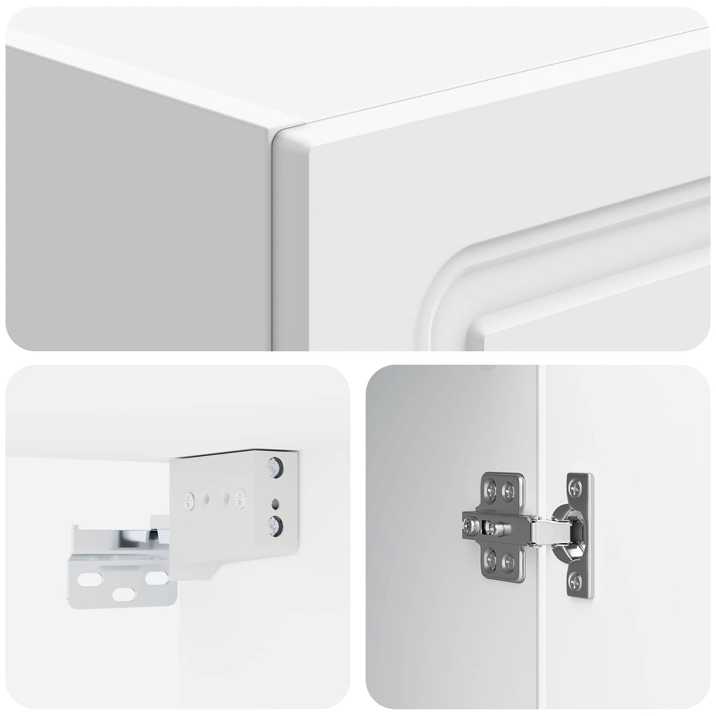 Wall-Mounted Cabinet 33 x 34.5 x 90 cm Engineered Wood White
