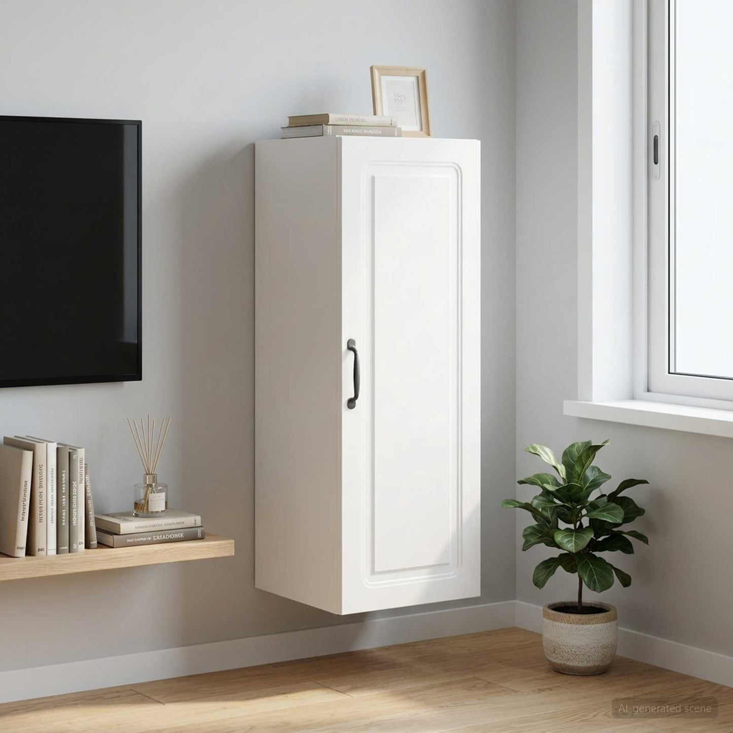 Wall-Mounted Cabinet 33 x 34.5 x 90 cm Engineered Wood White