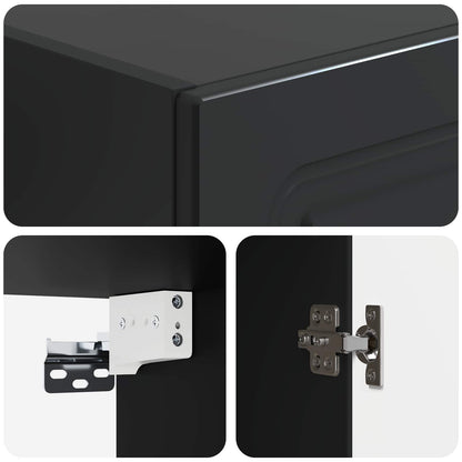 Wall-Mounted Cabinet 33 x 34.5 x 90 cm Engineered Wood Black