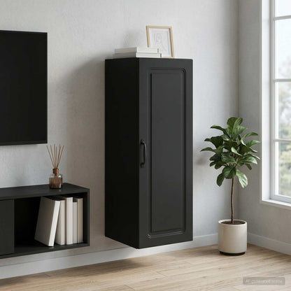 Wall-Mounted Cabinet 33 x 34.5 x 90 cm Engineered Wood Black