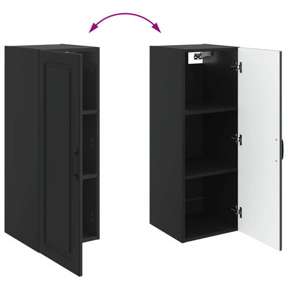 Wall-Mounted Cabinet 33 x 34.5 x 90 cm Engineered Wood Black