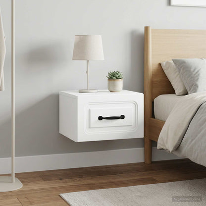 Wall-Mounted Bedside Cabinet 2 pcs White 34.5 x 33 x 20 cm