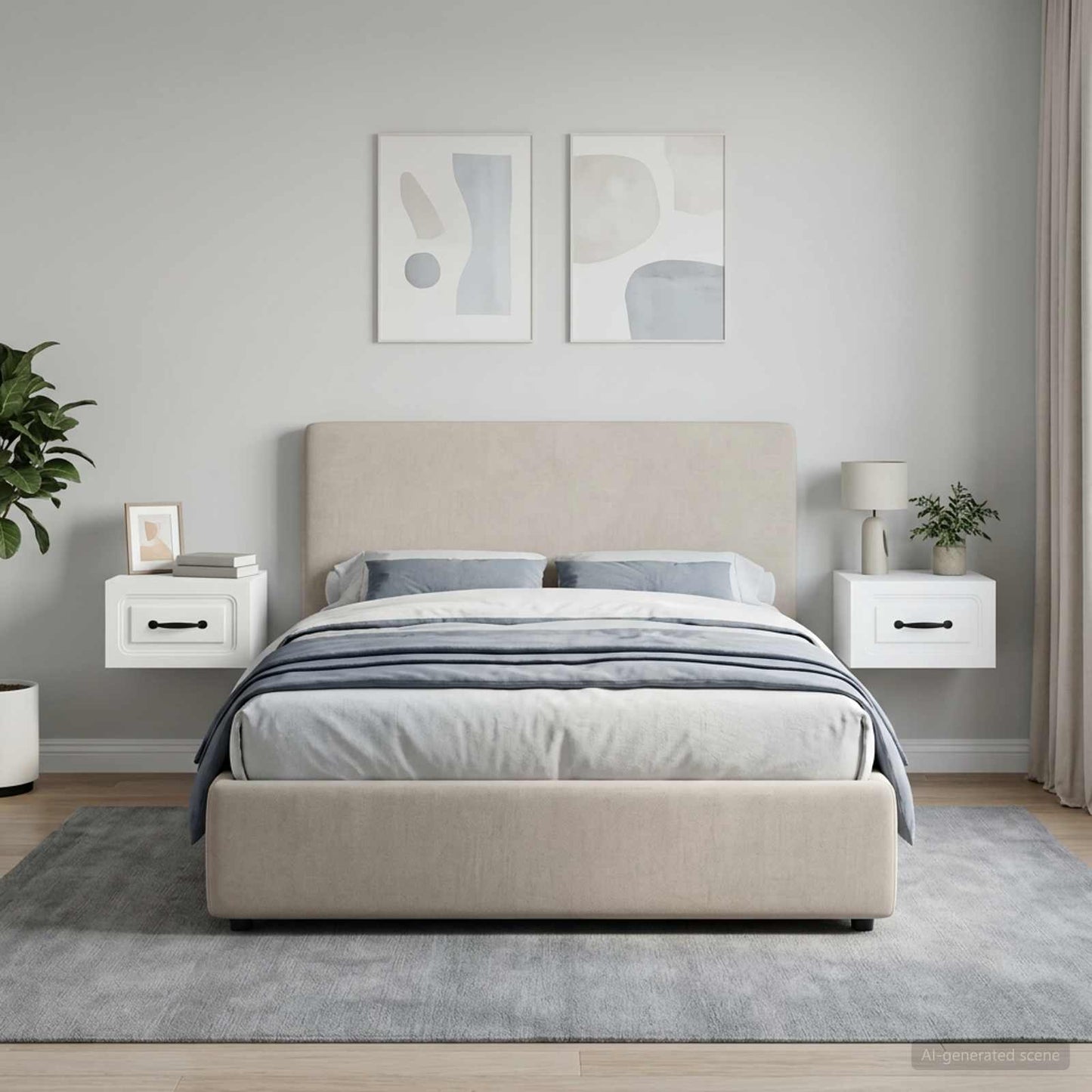 Wall-Mounted Bedside Cabinet 2 pcs White 34.5 x 33 x 20 cm