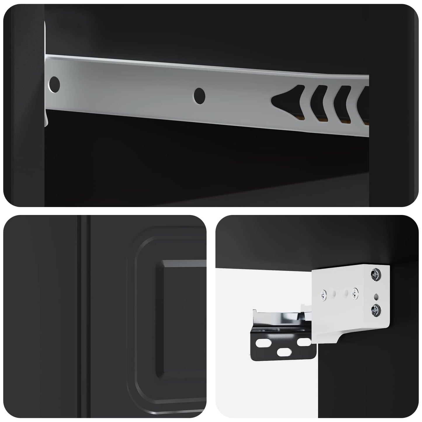 Wall-Mounted Bedside Cabinet Black 34.5 x 33 x 20 cm