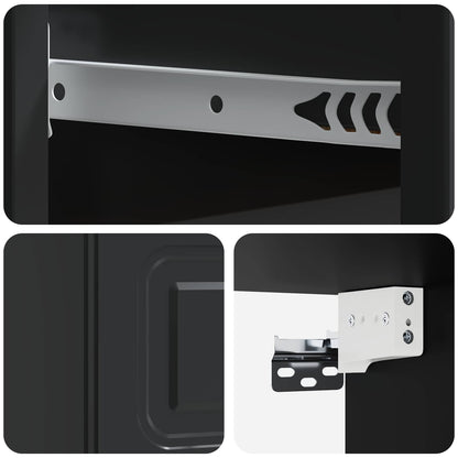 Wall-Mounted Bedside Cabinet Black 34.5 x 33 x 20 cm