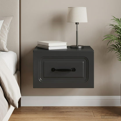 Wall-Mounted Bedside Cabinet Black 34.5 x 33 x 20 cm