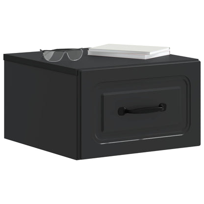 Wall-Mounted Bedside Cabinet Black 34.5 x 33 x 20 cm