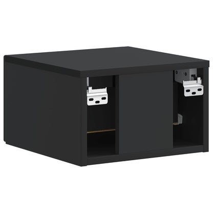 Wall-Mounted Bedside Cabinet 2 pcs Black 34.5 x 33 x 20 cm