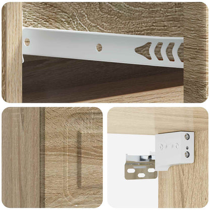 Wall-Mounted Bedside Cabinet Sonoma Oak 34.5 x 33 x 20 cm
