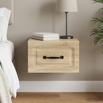 Wall-Mounted Bedside Cabinet Sonoma Oak 34.5 x 33 x 20 cm