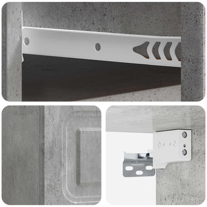 Wall-Mounted Bedside Cabinet Concrete Grey 34.5 x 33 x 20 cm