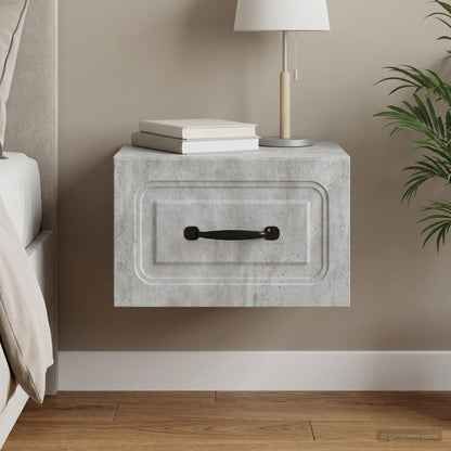 Wall-Mounted Bedside Cabinet Concrete Grey 34.5 x 33 x 20 cm