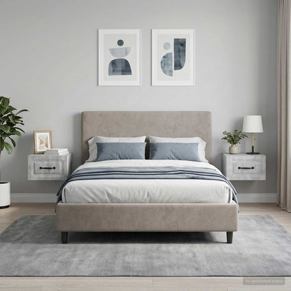 Wall-Mounted Bedside Cabinet 2 pcs Concrete Grey