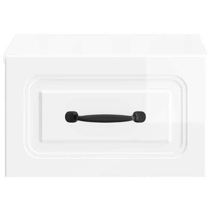 Wall-Mounted Bedside Cabinet High Gloss White 34.5 x 33 x 20 cm