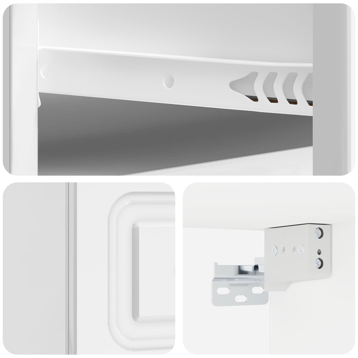 Wall-Mounted Bedside Cabinet 2 pcs High Gloss White