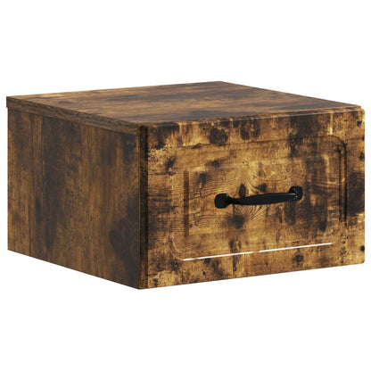 Wall-Mounted Bedside Cabinet Smoked Oak 34.5 x 33 x 20 cm