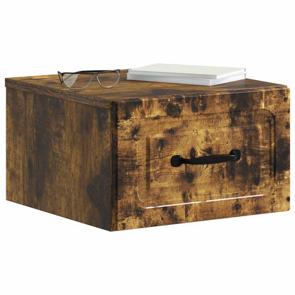 Wall-Mounted Bedside Cabinet Smoked Oak 34.5 x 33 x 20 cm