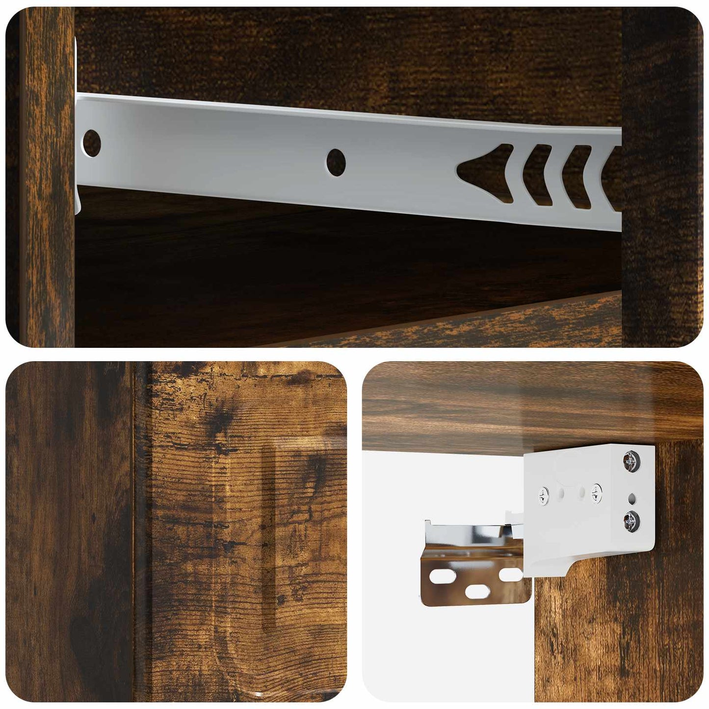 Wall-Mounted Bedside Cabinet 2 pcs Smoked Oak 34.5 x 33 x 20 cm