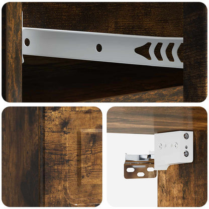Wall-Mounted Bedside Cabinet 2 pcs Smoked Oak 34.5 x 33 x 20 cm